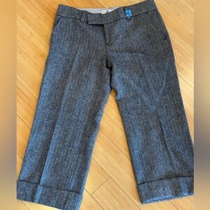 LIKE NEW! Old Navy Gray Herringbone Lined Wool Blend Knee Dress Pants Sz 10